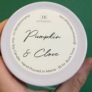 NWT Pumpkin & Clove Wood Wick Soy Wax Candle - 6 oz. Made in Maine